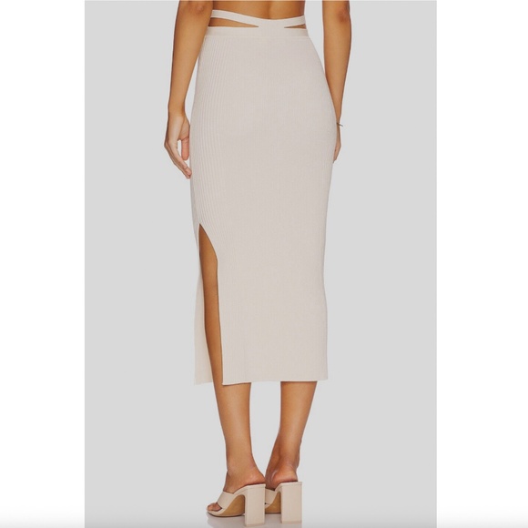 Jonathan Simkhai Off-White Orion Cut-Out Rib Knit Skirt Size L - Picture 2 of 4